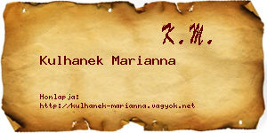 Kulhanek Marianna névjegykártya